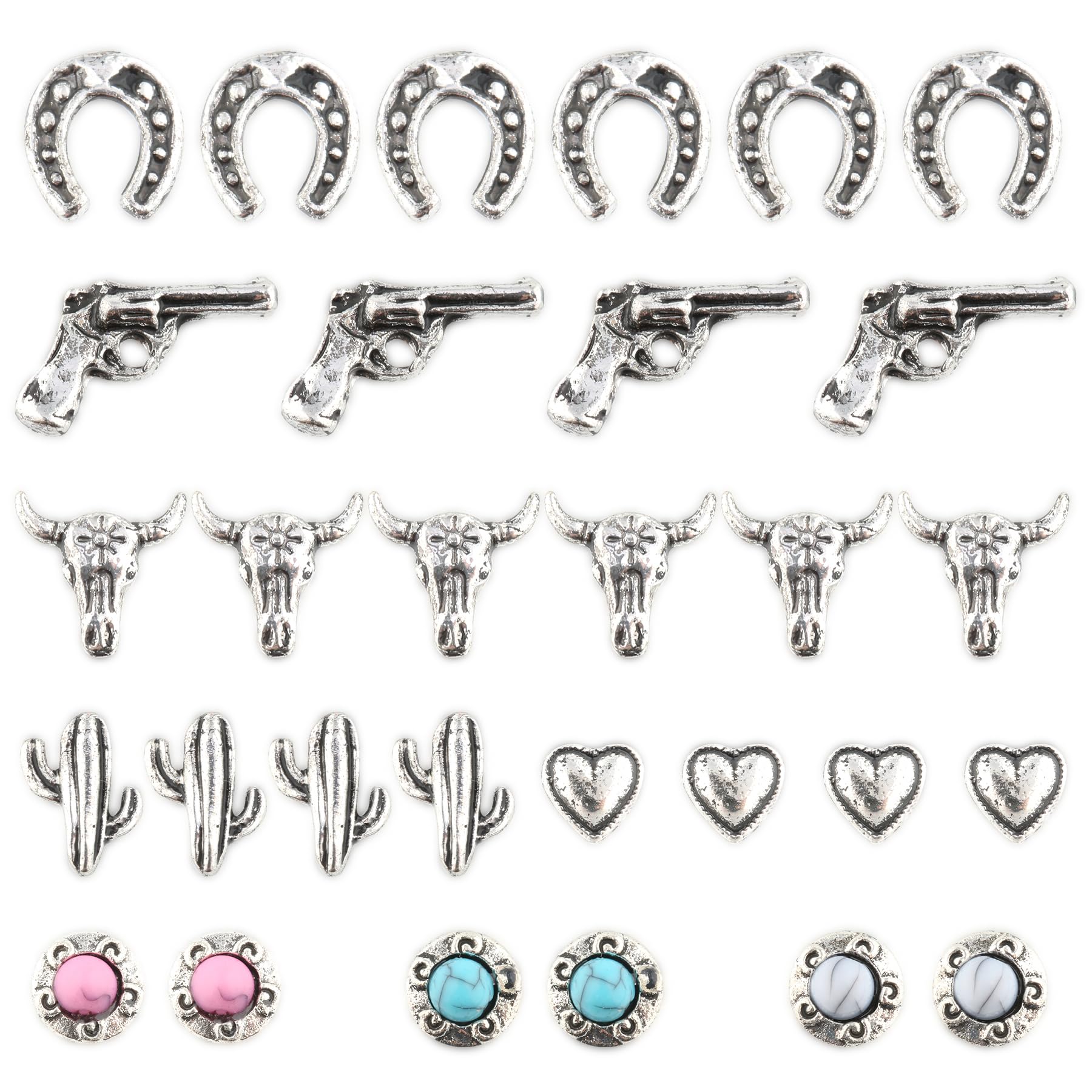 Ohmique front package showing 30 western nail charms and organization benefit