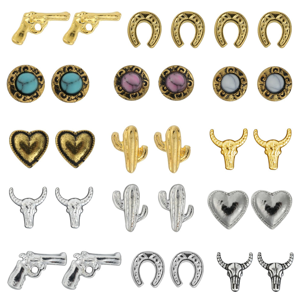 Ohmique front packaging showing 30-piece western nail charm set and easy storage benefit