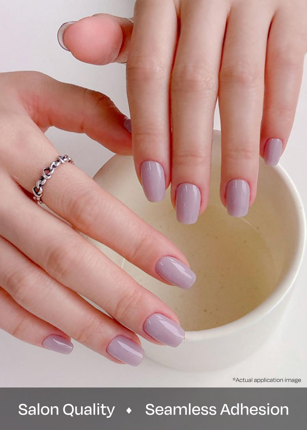 ohora before and after curing nails showing durable glossy finish
