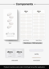 ohora glossy white nails curing under UV lamp demonstrating durable salon-quality finish