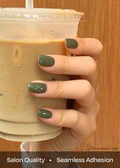 ohora cured N Cream Moss on nails showing glossy salon-quality finish