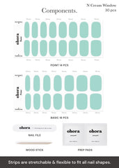 ohora finished manicure on model hands displaying clean solid green color and salon look