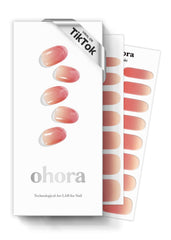 ohora front box showing red ombré strips and included tools for easy salon results