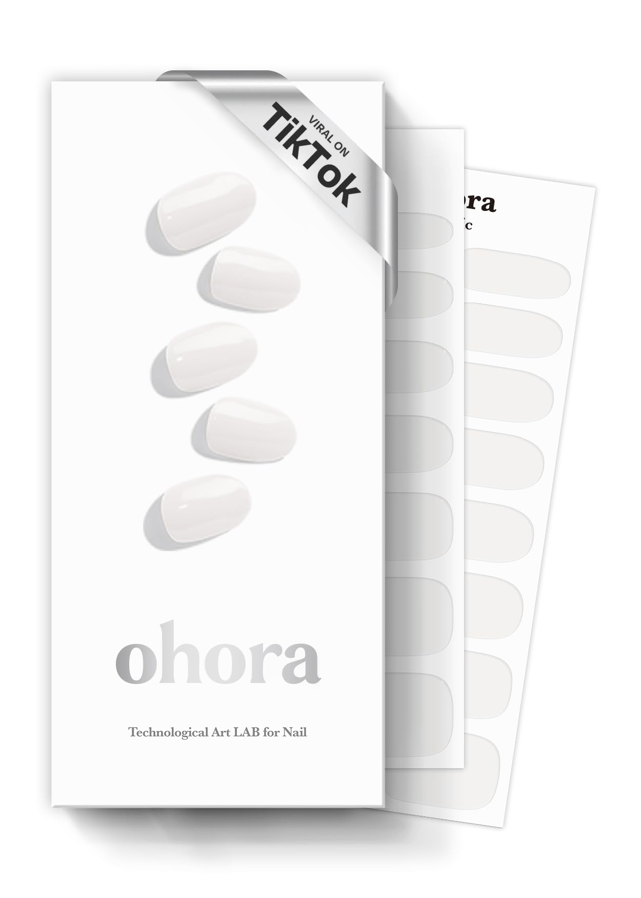 ohora front packaging showing clean white gel wraps and included tools for easy use