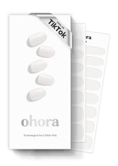 ohora front packaging showing clean white gel wraps and included tools for easy use