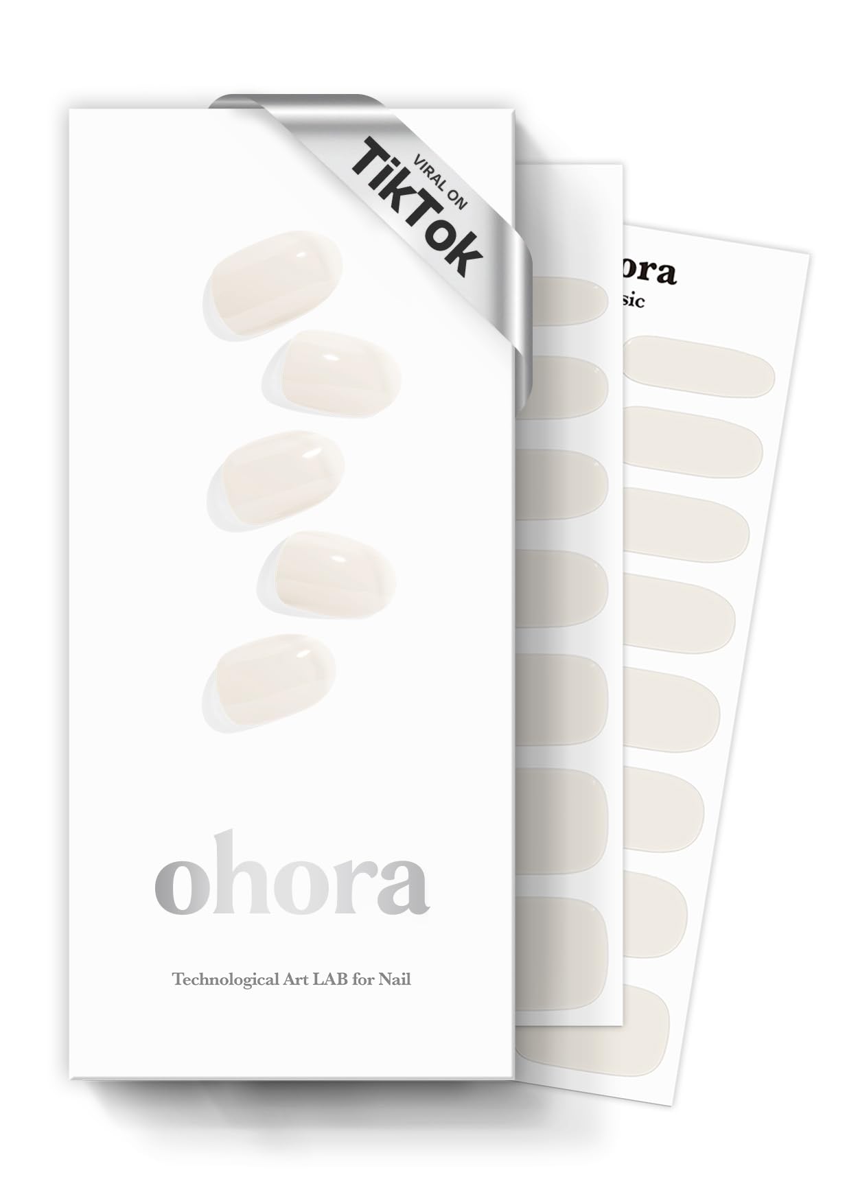 ohora front packaging showing box and included tools, easy home gel manicure