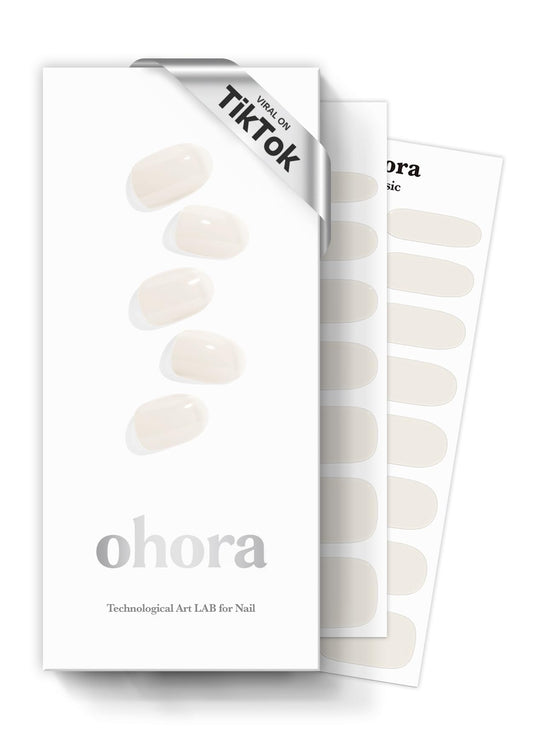 ohora front packaging showing box and included tools, easy home gel manicure