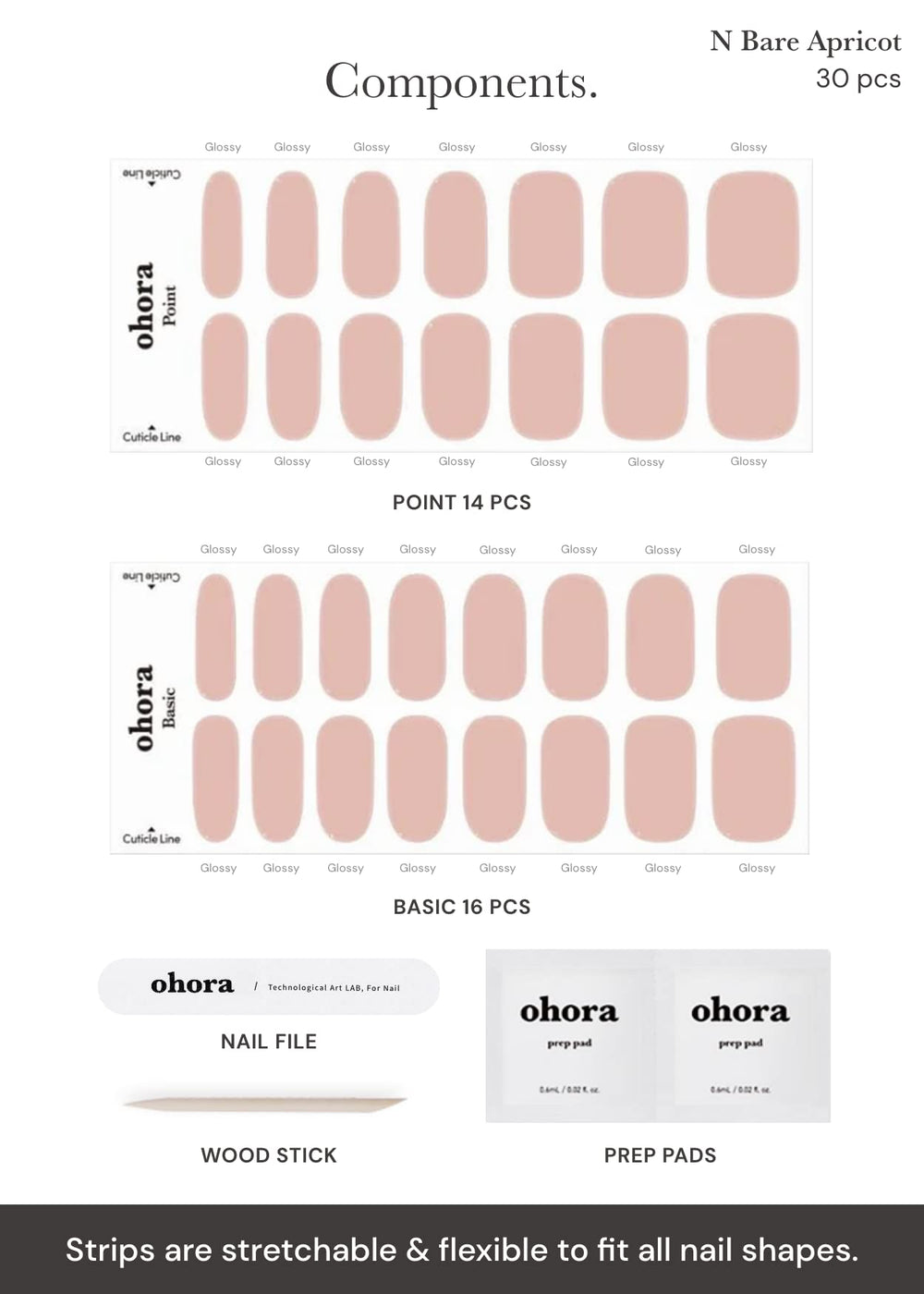 ohora hand applying a strip demonstrating quick at-home salon convenience
