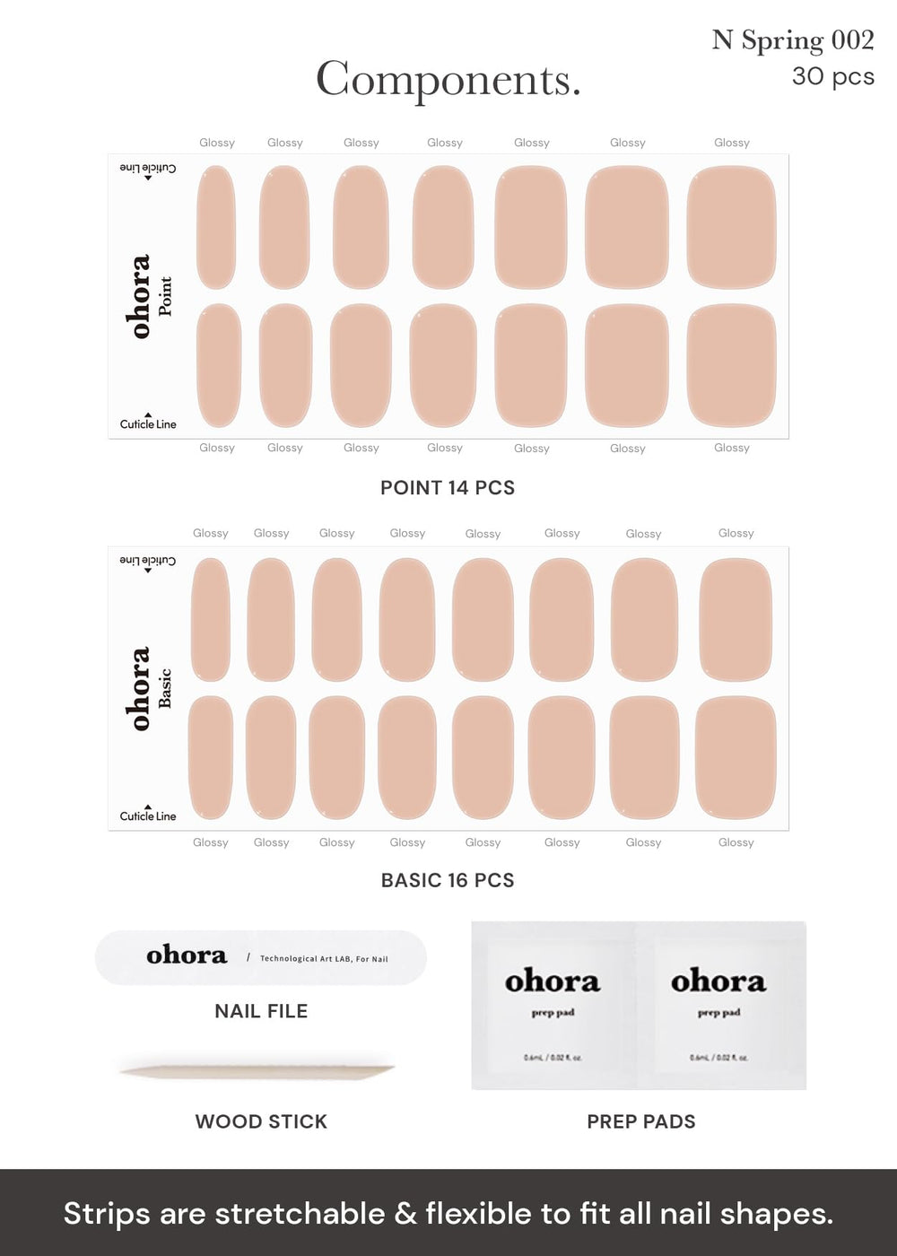 ohora strips beside ruler showing size variety and fit