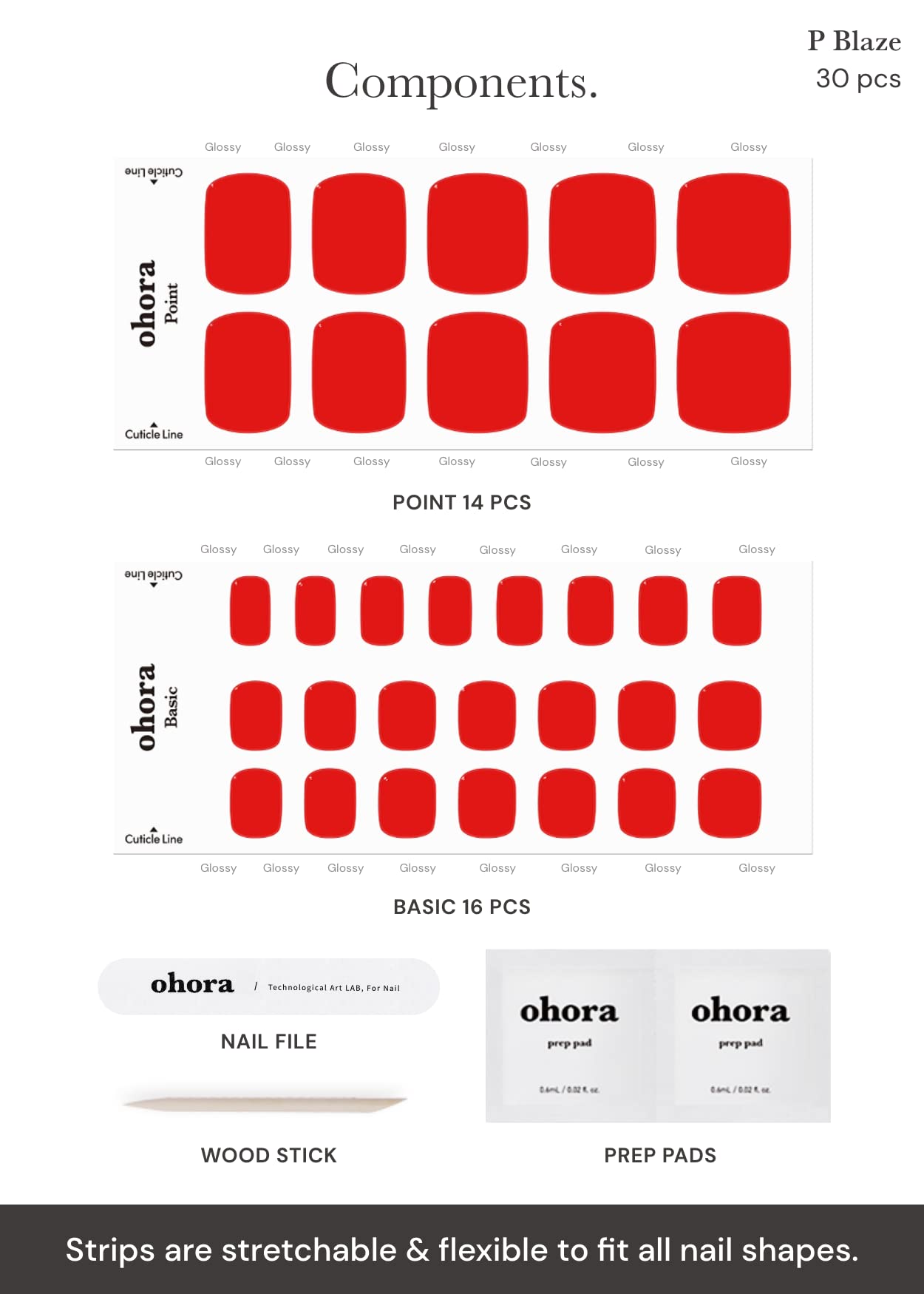 ohora cured red toenail with glossy finish highlighting long-lasting shine and chip resistance