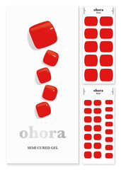 ohora front packaging showing red P Blaze pedi strips and included tools for easy at-home pedicures