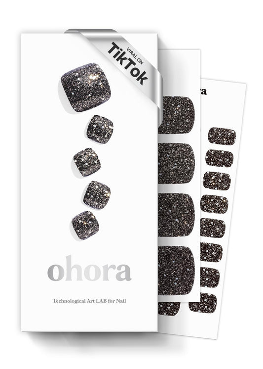 ohora front box showing P Pirate design and included tools for easy at-home pedicure