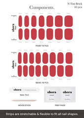 ohora display of 15 sizes arrayed for perfect-fit options on each nail