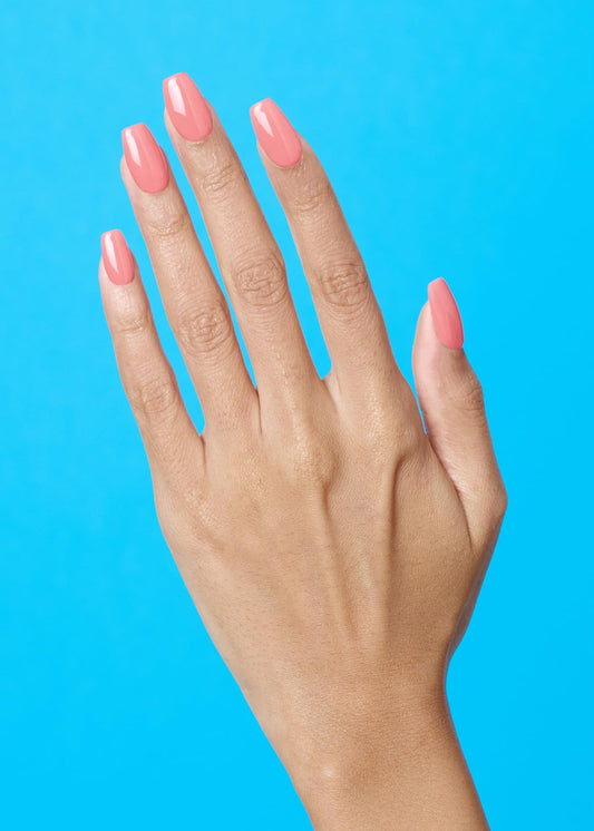 ohora close-up of pink semi cured gel strips highlighting smooth texture and true color