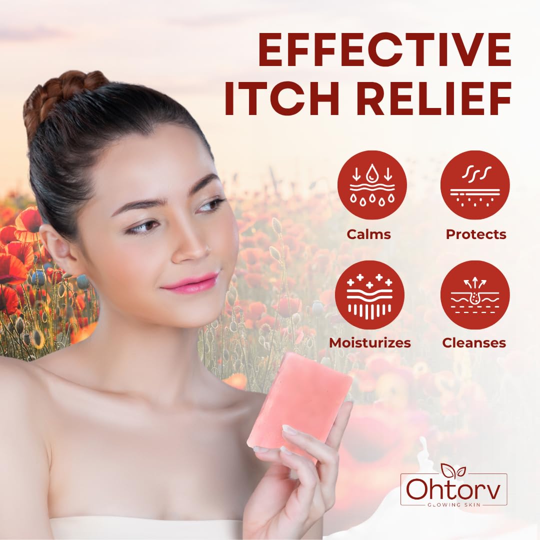 Ohrtov calamine soap lather in hand demonstrating gentle cleansing benefit