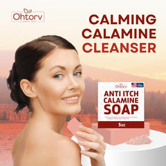 Ohrtov calamine soap size comparison displaying 5 oz practical portability