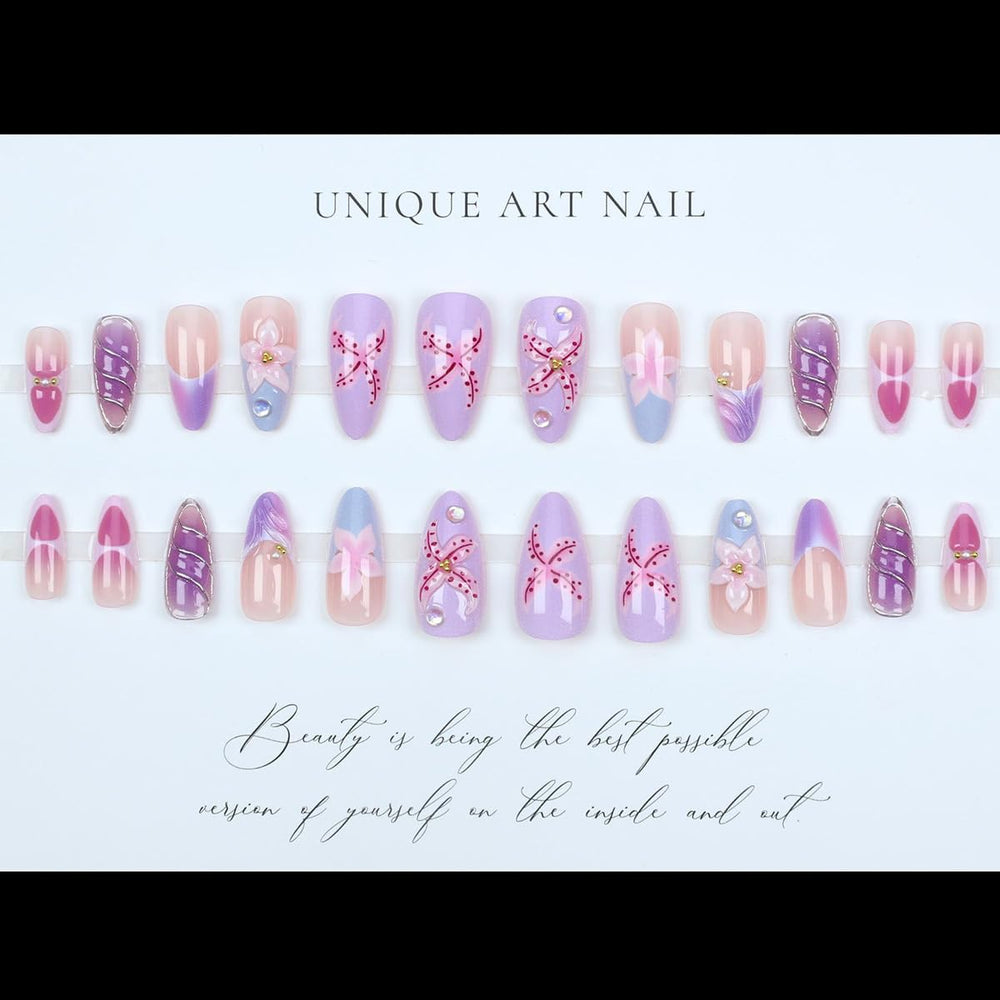 OHWODA glossy purple nail swatch highlighting smooth lacquered finish and luster