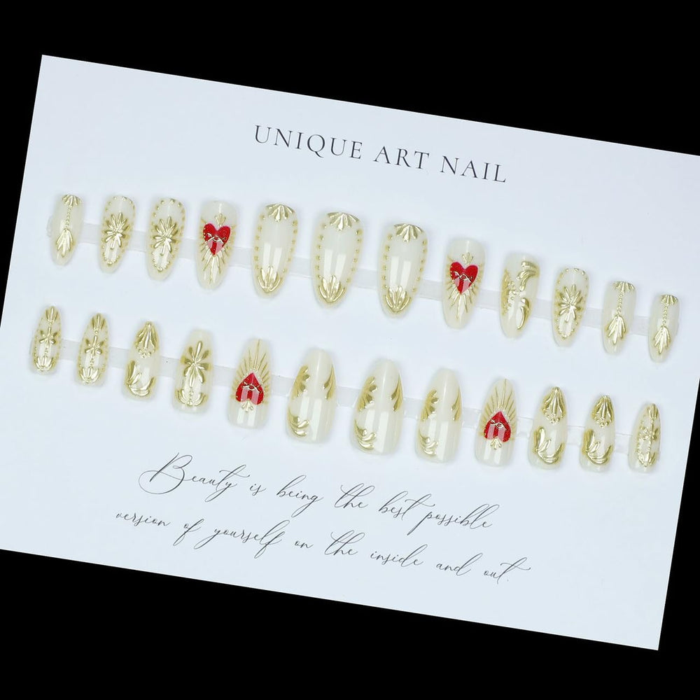 OHWODA side profile showing medium almond length on finger for realistic scale benefit