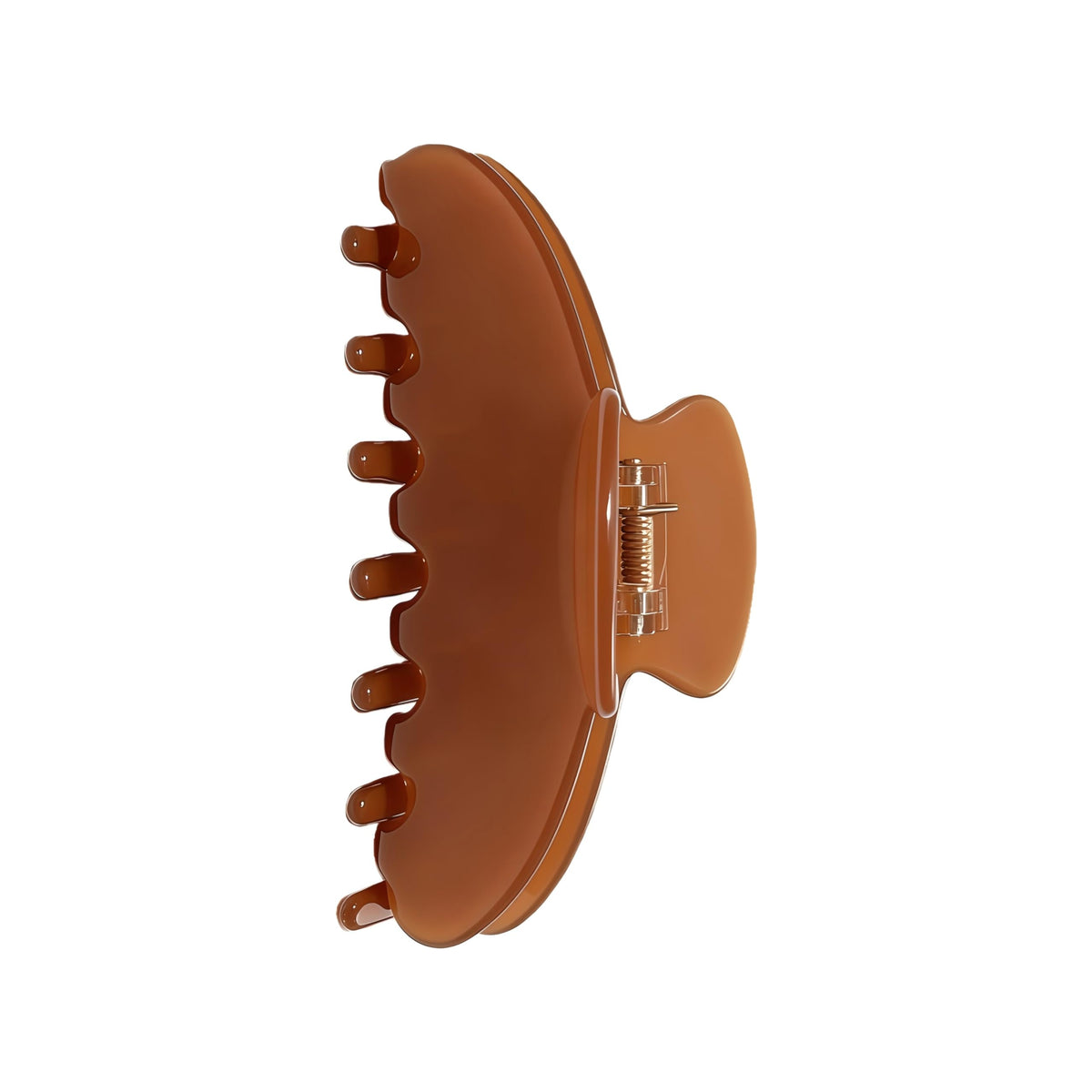 OideGuiing front view Light Coffee clip showing secure hold and polished finish