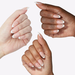 OIFEN close-up of gel finish on almond tip, shows salon-like sheen benefit
