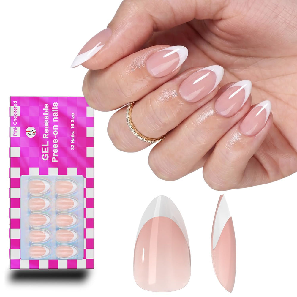 OIFEN front packaging showing glossy short almond nails, clear starter kit benefit