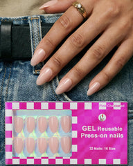 OIFEN front packaging showing full 32-piece kit and included glue for instant manicures