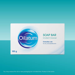 Close-up of Oilatum soap texture illustrating smooth, moisturising finish