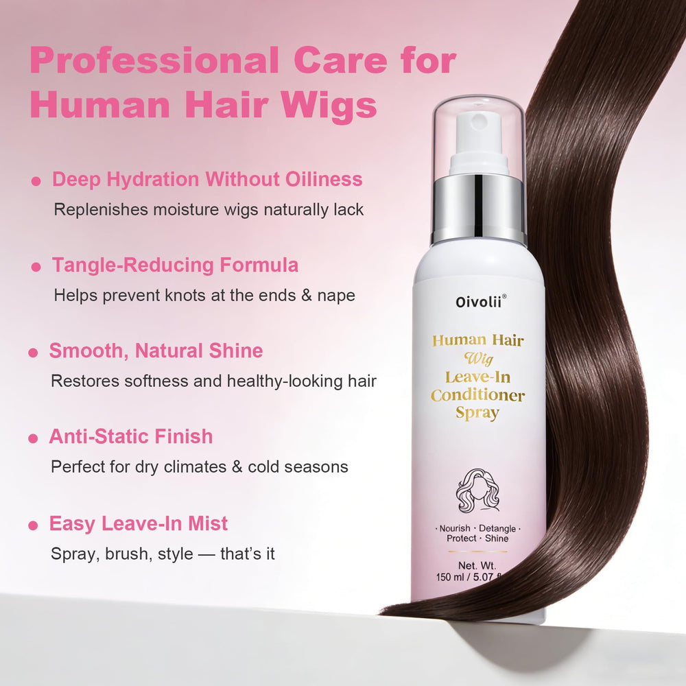 Oivolii mist spraying onto hair demonstrating even distribution and lightweight coverage