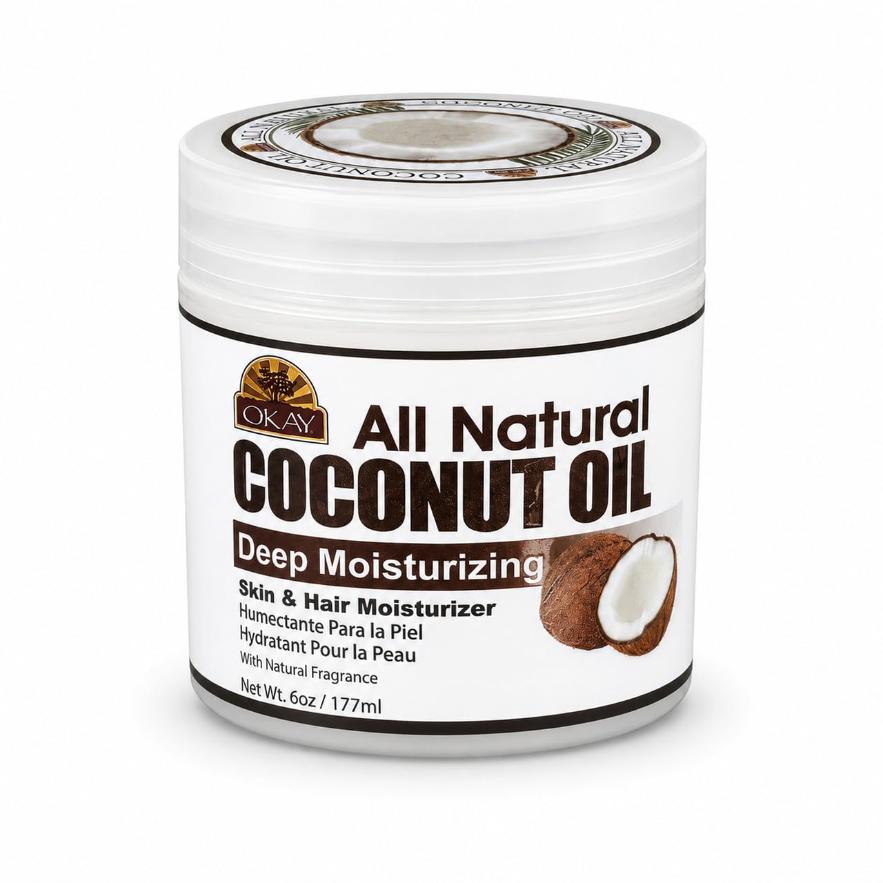 OKAY jar front view showing label and clean packaging benefit