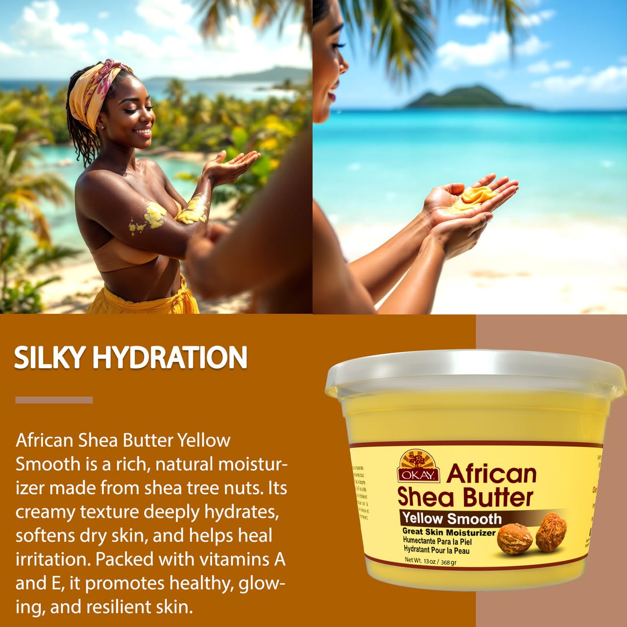 OKAY shea butter used on elbow and heel showing softer, visibly smoother skin