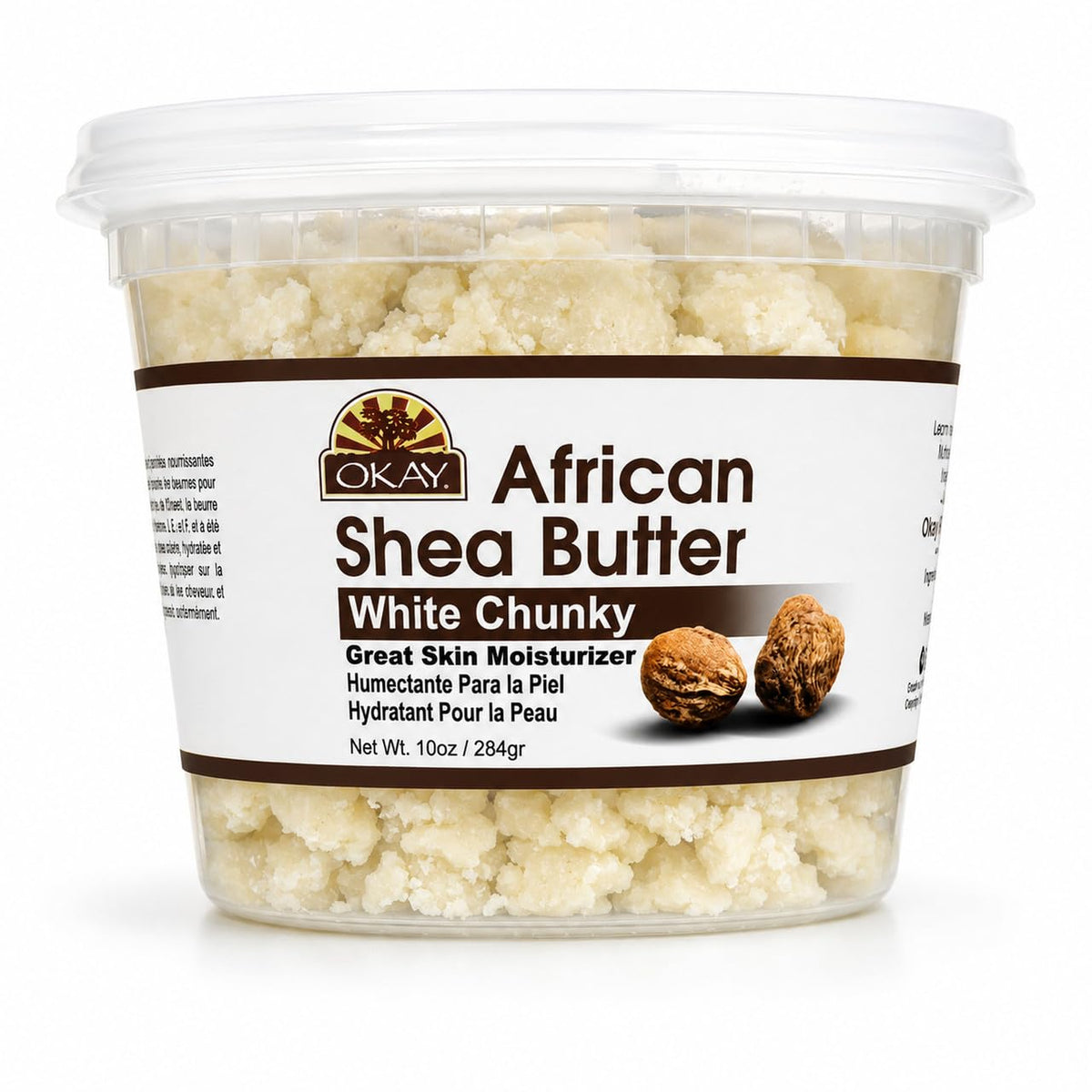 OKAY shea butter jar front view showing label and size for confident purchase