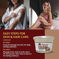 OKAY shea butter melting in hands demonstrating easy spreadability and absorption