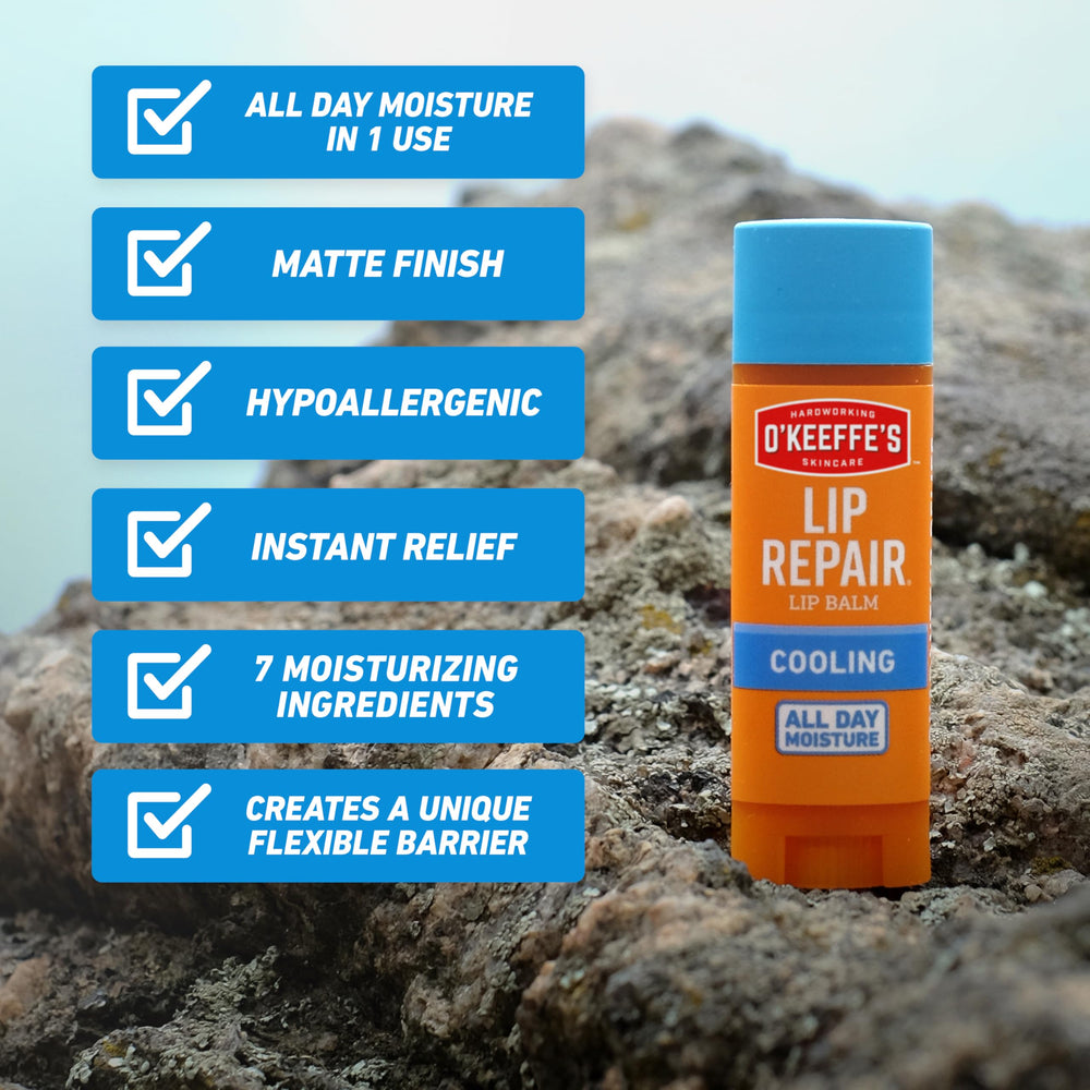 O'Keeffe's sticks inside a small pouch illustrating easy portability and storage