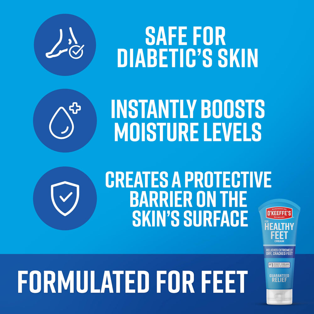 O'Keeffe's applying cream to heel demonstrating targeted repair benefit