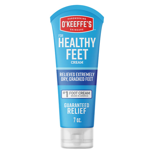 O'Keeffe's tube front view showing brand and concentrated foot repair benefit