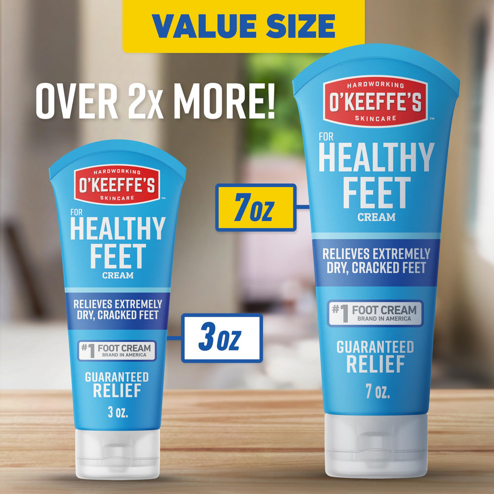 O'Keeffe's tube placed with pedicure tools conveying at-home treatment benefit