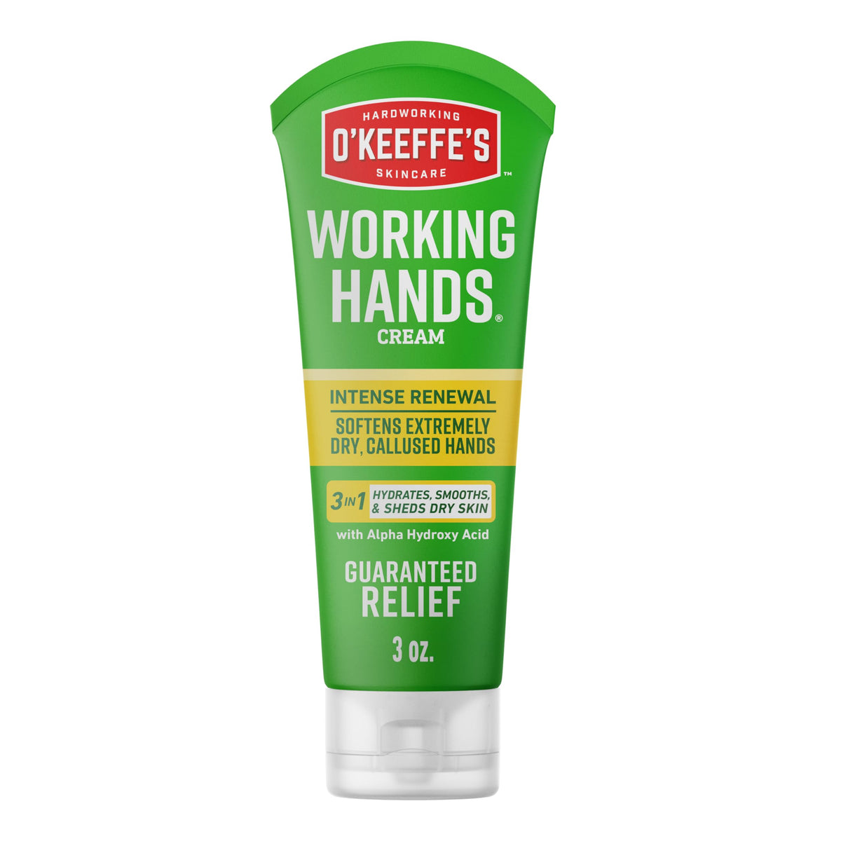 O'Keeffe's front tube view showing label and 3 oz size for easy identification and convenience