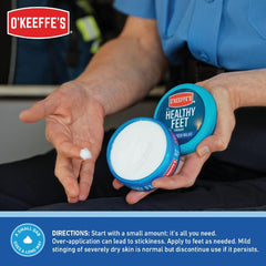 O'Keeffe's being applied to a heel demonstrating targeted relief and protection