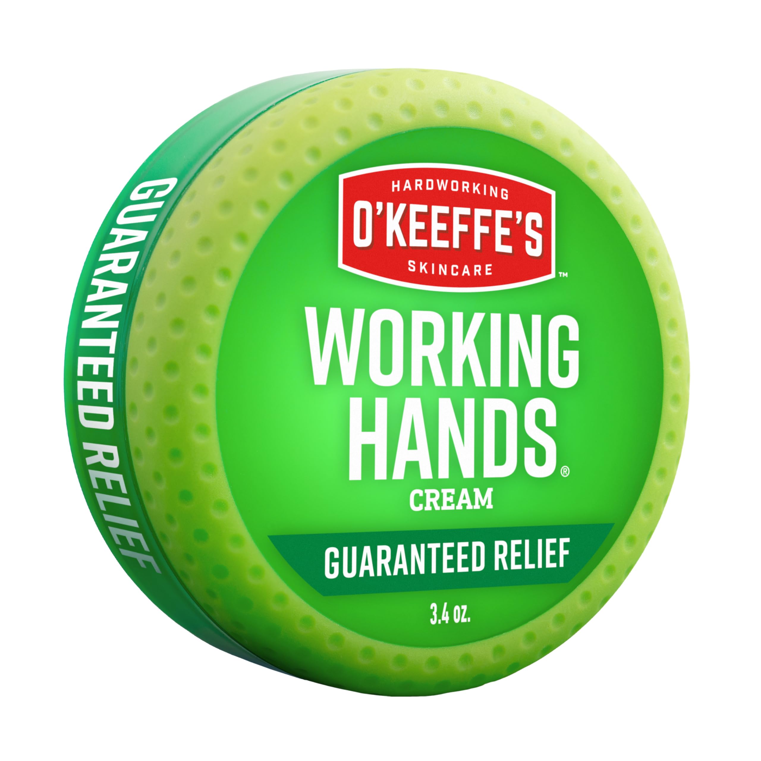 O'Keeffe's jar front showing product and clear benefit of repair