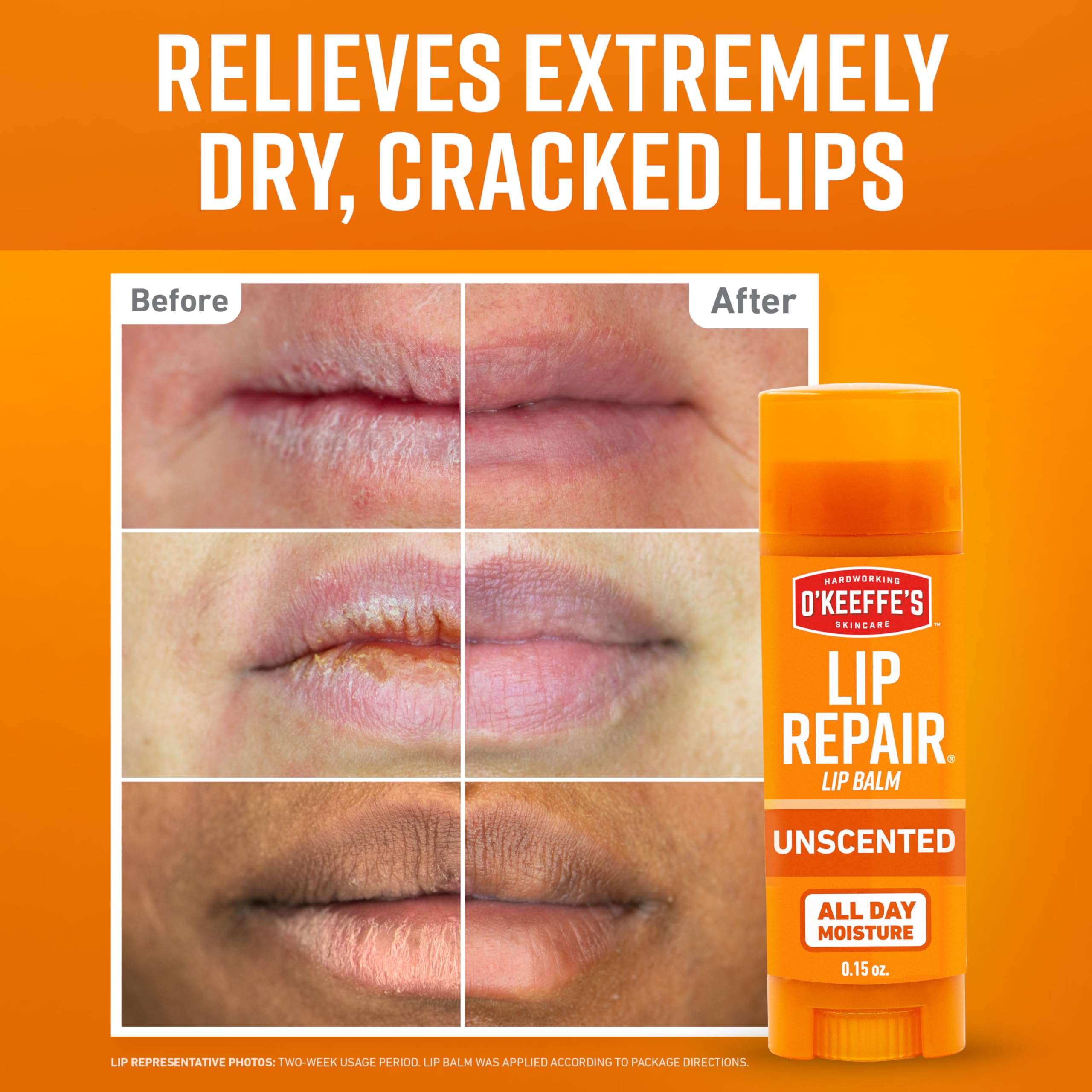 O'Keeffe's unscented stick open twist detail for effortless application