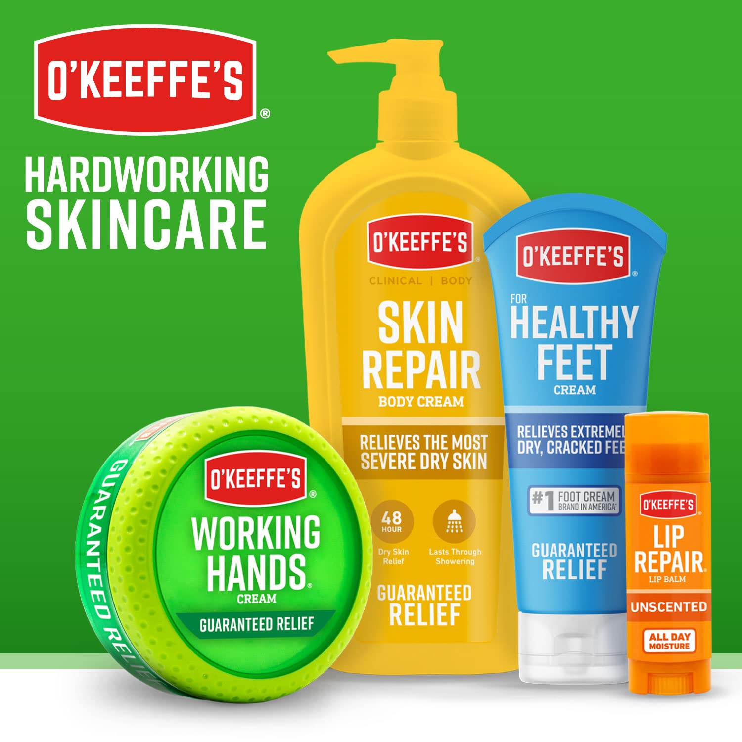 night routine scene with O'Keeffe's, cotton gloves and socks to boost results