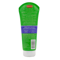 product label on O'Keeffe's tube showing directions and dermatologist-tested note