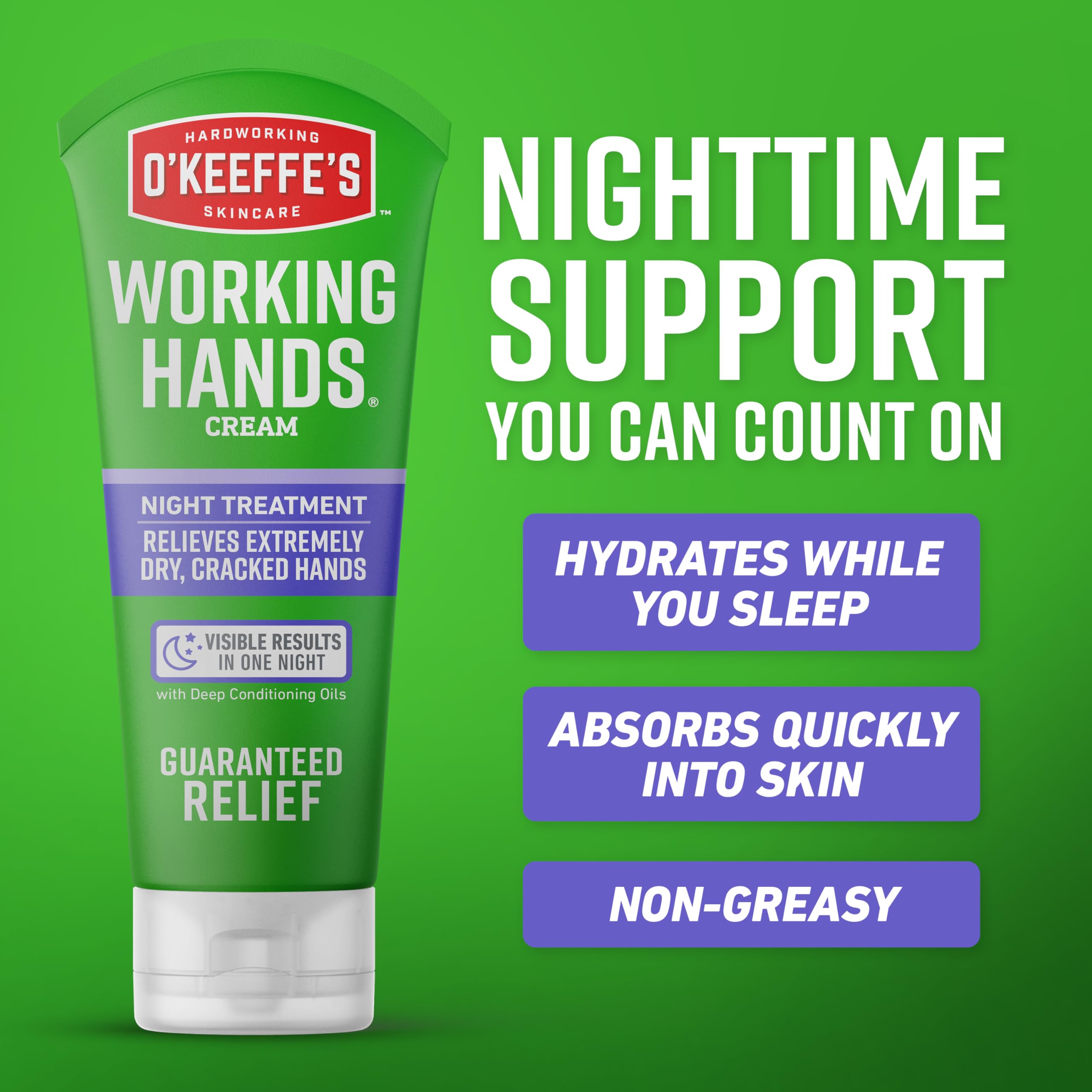 O'Keeffe's tube next to hand for clear size and portion benefit