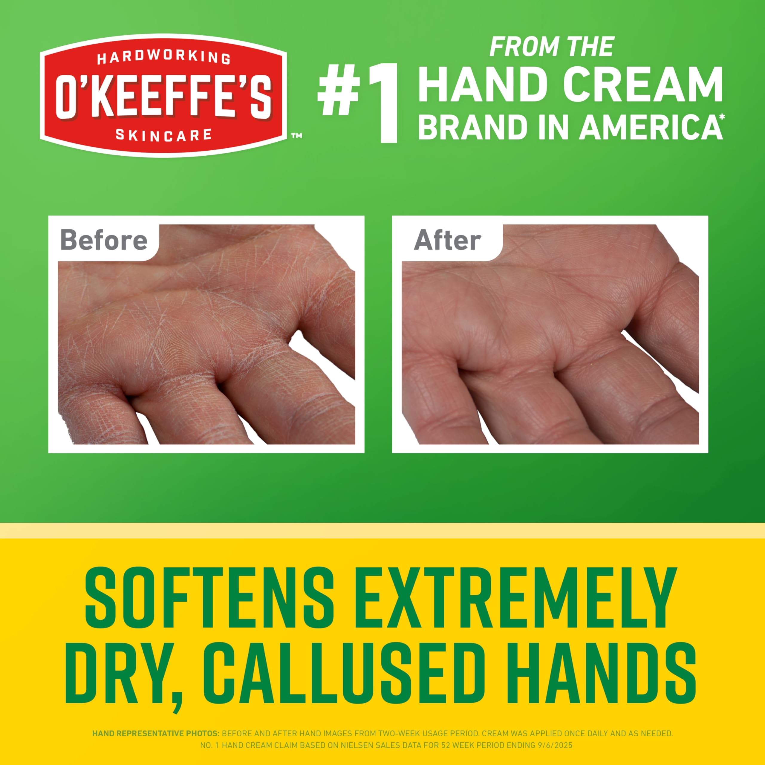 O'Keeffe's cream texture close-up showing rich, non-greasy formula that absorbs quickly