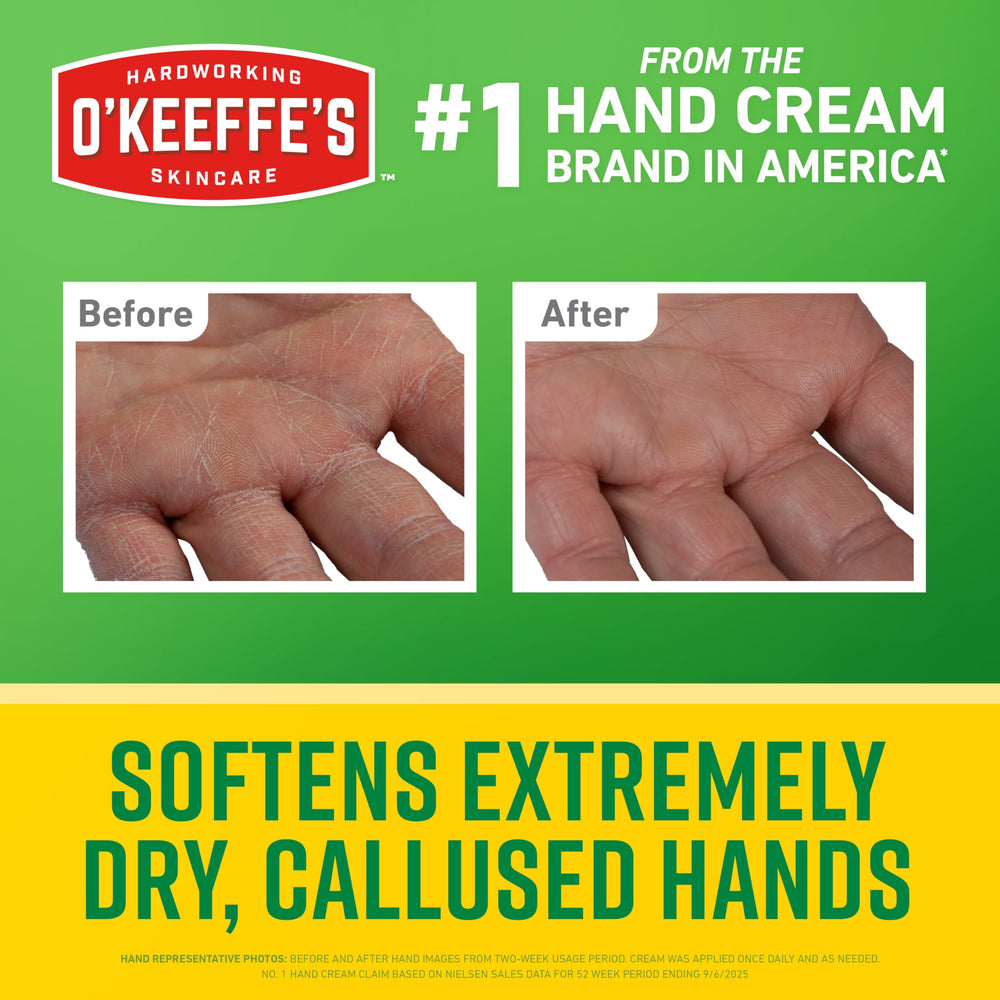 O'Keeffe's cream texture close-up showing rich, non-greasy formula that absorbs quickly