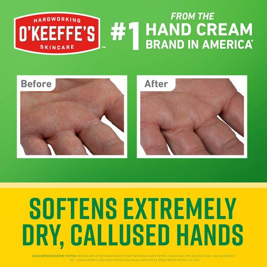 O'Keeffe's cream texture close-up showing rich, non-greasy formula that absorbs quickly