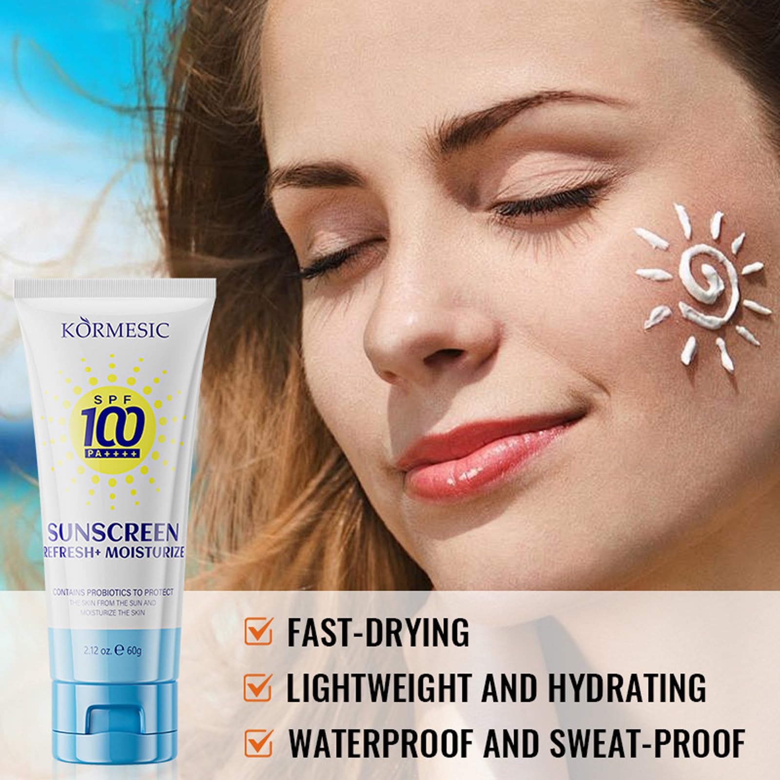 Okerker being applied to face for lightweight daily sun protection