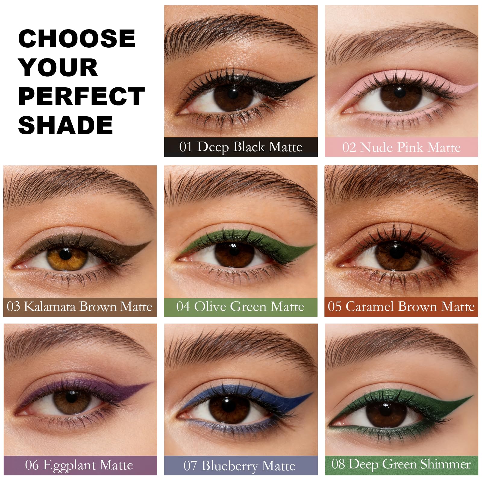 Okerker eyeliner in use creating a defined wing for long-lasting definition