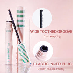 Okerker combing lashes root to tip, separates and lifts mascara cleanly