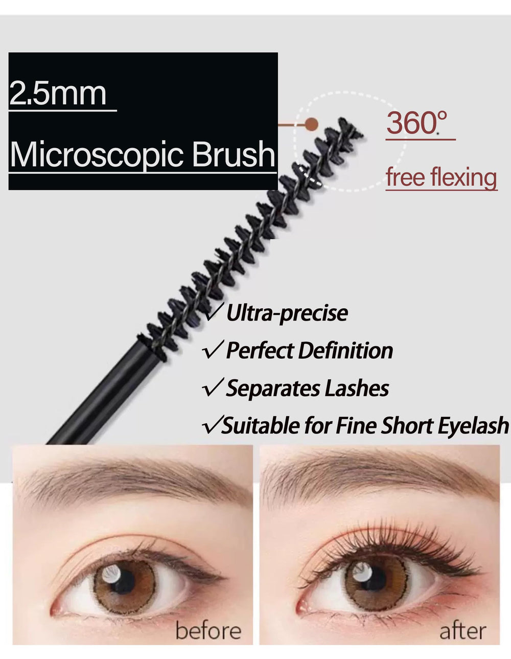 Okerker microscopic adjustable wand close-up for precise lash reach
